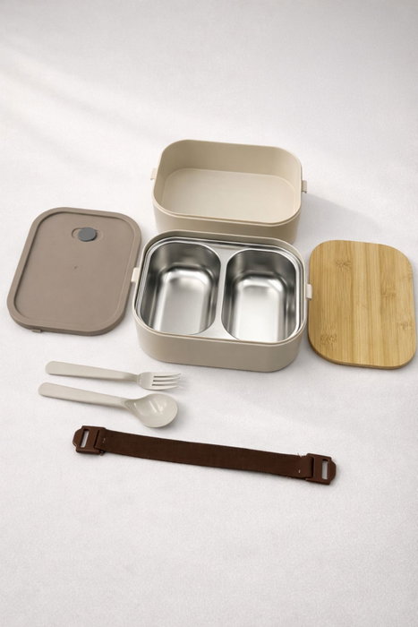 Hermia Caja de almuerzo de acero inoxidable 1000 ml - Crema